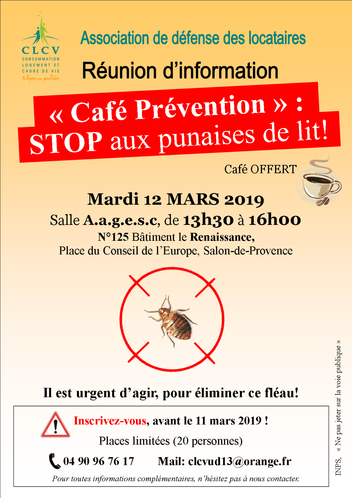 Affiche Les punaises de lit - CLCV